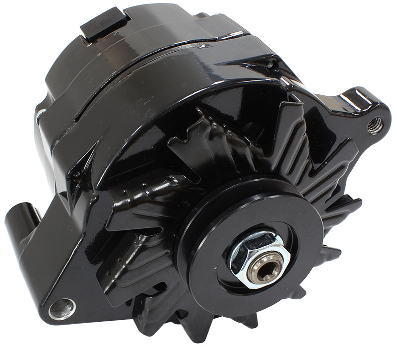 Aeroflow 140amp Ford Style 1-Wire Alternator - Black Finish   Internal Regulator, Single V Groove Pulley
