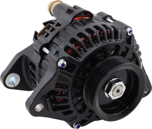 Aeroflow 130 AMP High Output Direct Fit Alternator - Black Finish   Suit Mitsubishi 4G63