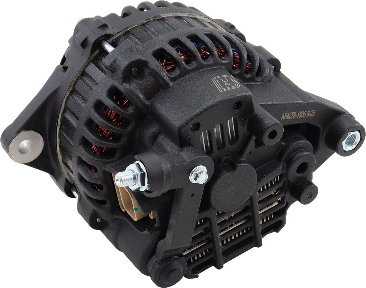Aeroflow 130 AMP High Output Direct Fit Alternator - Black Finish   Suit Mazda 13B Series 4 and 5