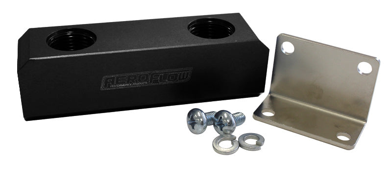 Billet Log Type Fuel Block -10ORB   Black Finish