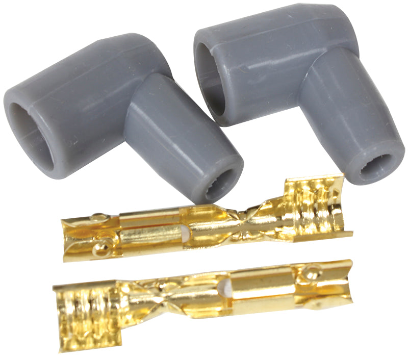 Xpro Silicone 90° Socket Style Distributor/Coil Boots & Terminals    Grey, 2 pack