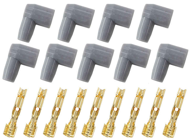 Xpro Silicone 90° Socket Style Distributor/Coil Boots & Terminals     Grey, set of 9