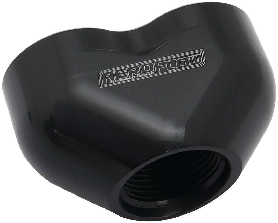 Billet 3 Port ORB U-Block  Black Finish. 2 x -12 ORB Ports, 1 x-16 ORB Port