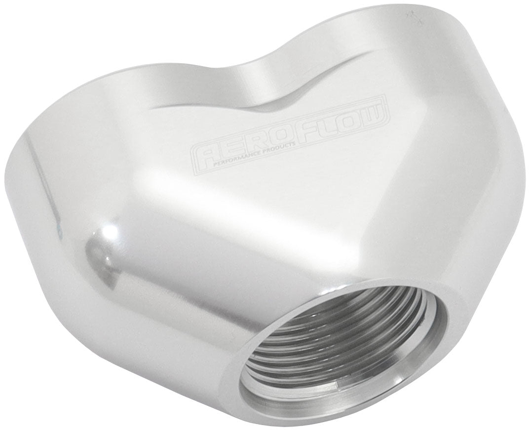 Billet 3 Port ORB U-Block  Silver Finish. 2 x -12 ORB Ports, 1 x-16 ORB Port