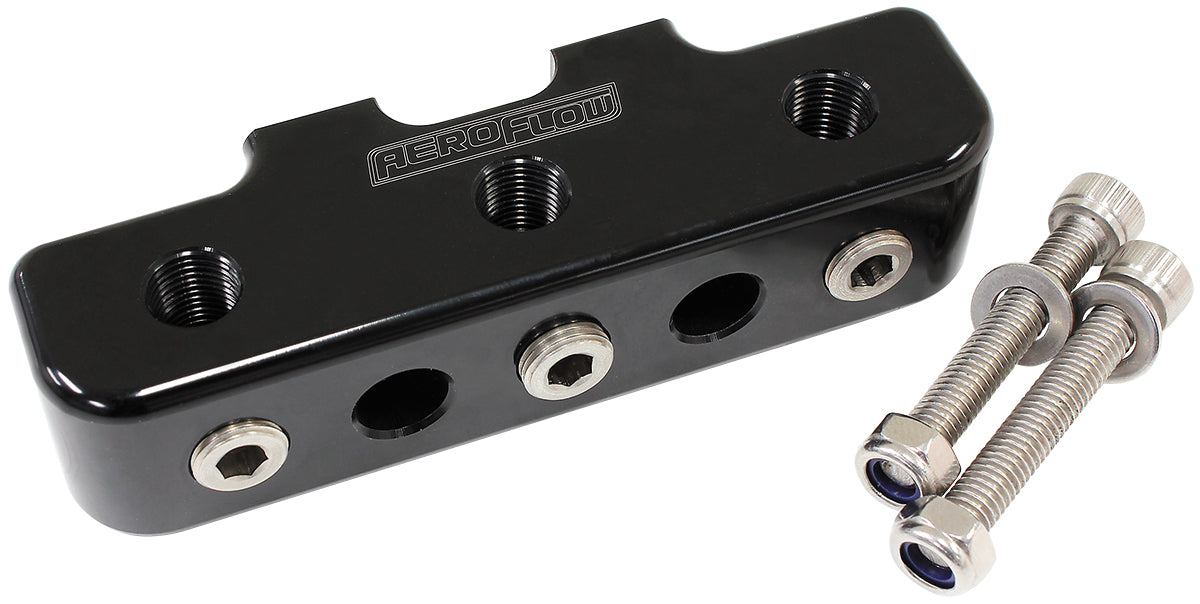 Pressure Sensor Block - Black  With X9 1/8" NPT