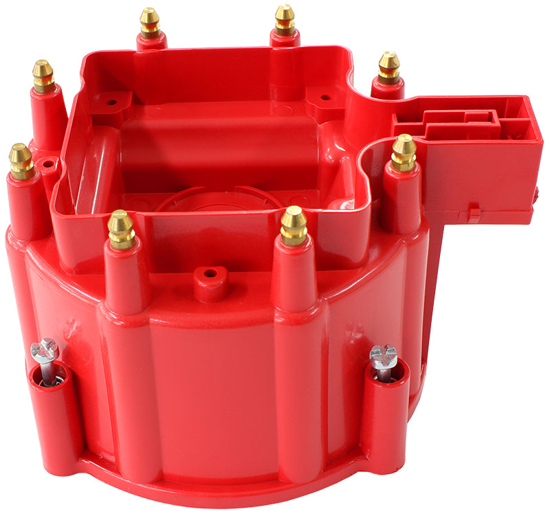 Replacement HEI Distributor Cap Only   Red Finish
