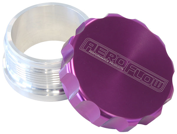 1-1/2" Billet Aluminium Weld-On Filler with Purple Cap