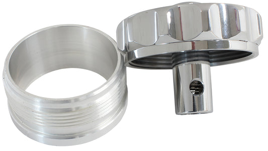 Billet Aluminium Weld-On Filler Neck & Cap - Polished   2" I.D Weld-On With Rollover Valve Cap