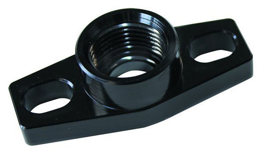 Turbo Drain Adapter   -8AN ORB outlet, 36 to 47.5mm bolt centre, Black Finish