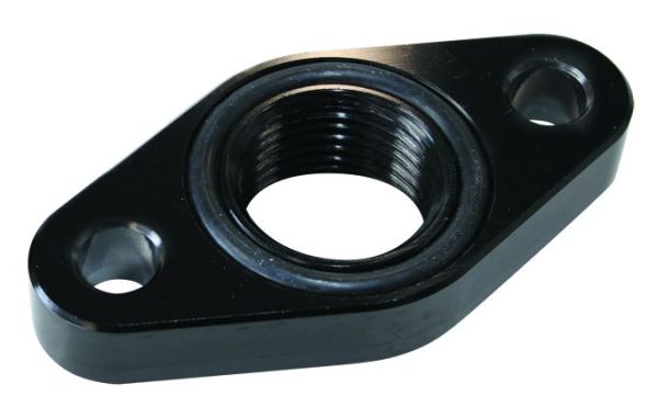 Turbo Drain Adapter   -10AN ORB outlet, 51mm bolt centre, Black Finish