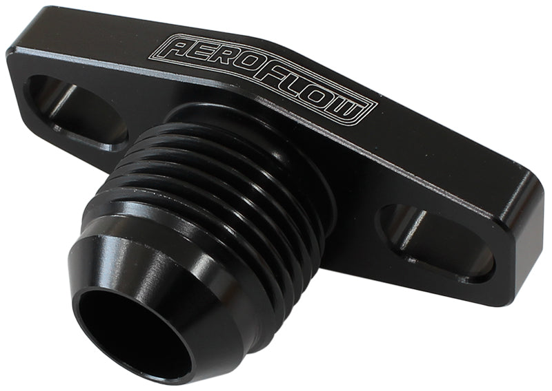 Turbo Drain Adapter   -10AN ORB outlet, 38-44mm bolt centre, Black Finish
