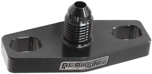 Turbo Oil Feed Adapter  -4AN, 38-44mm Hole Centres. Black Finish.