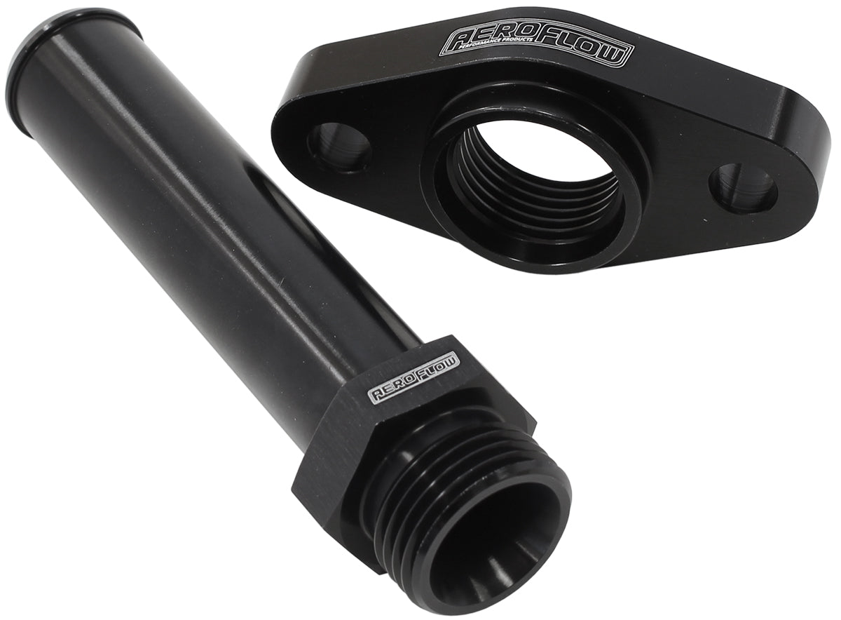 Turbo Drain Adapter  With 100mm x 19mm Barb, 51mm Hole Centre. Black Finish.