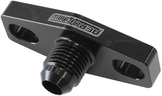 Turbo Oil Feed Adapter  -6AN, 38-44mm Hole Centres. Black Finish