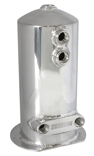 Dual Outlet EFI Pump Surge Tank - Polished    with Dual -8 ORB