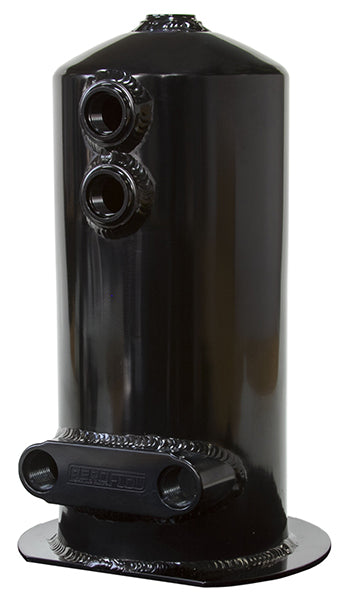 Dual Outlet EFI Pump Surge Tank - Black   with Dual -8 ORB Ports