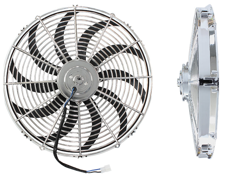 Aeroflow 16" Reversable Electric Fan with Curved Blades, Chrome  2,000 CFM Rating