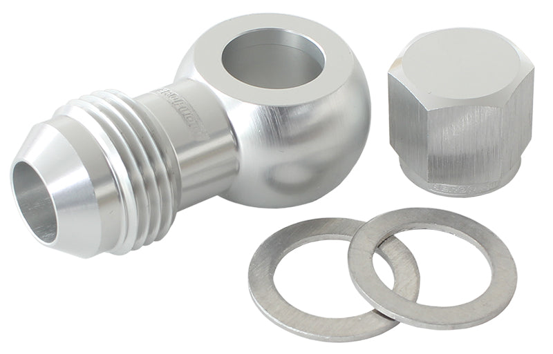 90Â° Fuel Pump Banjo Kit - Silver   -8AN Banjo Fitting & Cap