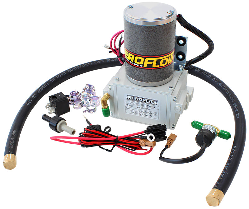 Aeroflow Twin Piston Electric Vacuum Pump Kit  12-Volt, IP-X6 Rated