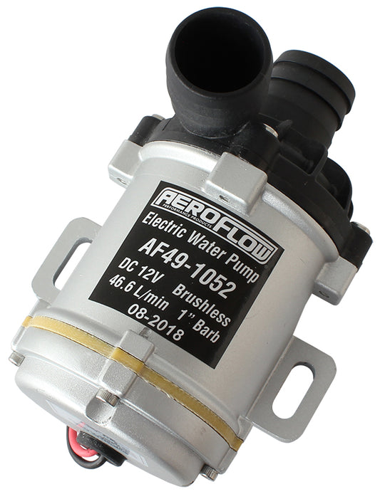 Aeroflow 1" Barb Brushless Electric Water Pump    25mm Inlet/Outlet Barb, 46.6 Litres Per Minute