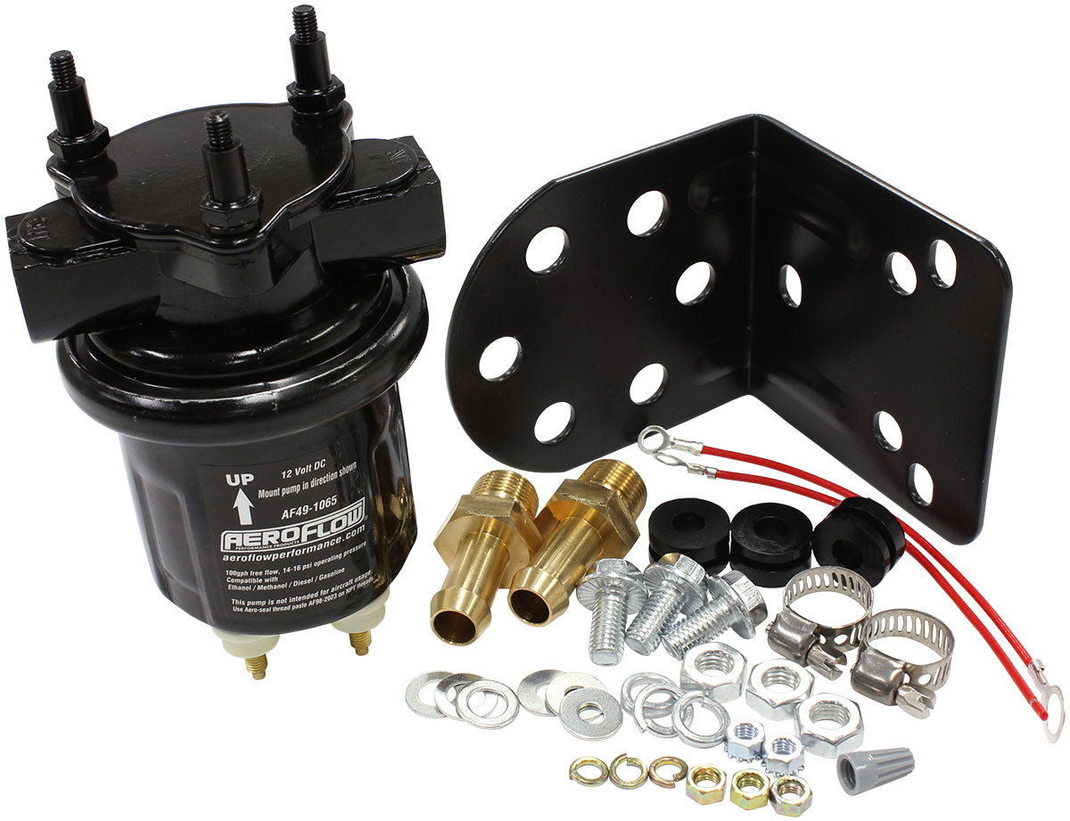 Compact Black 100 GPH Electric Fuel Pump 14 psi  Female 3/8" NPT threads