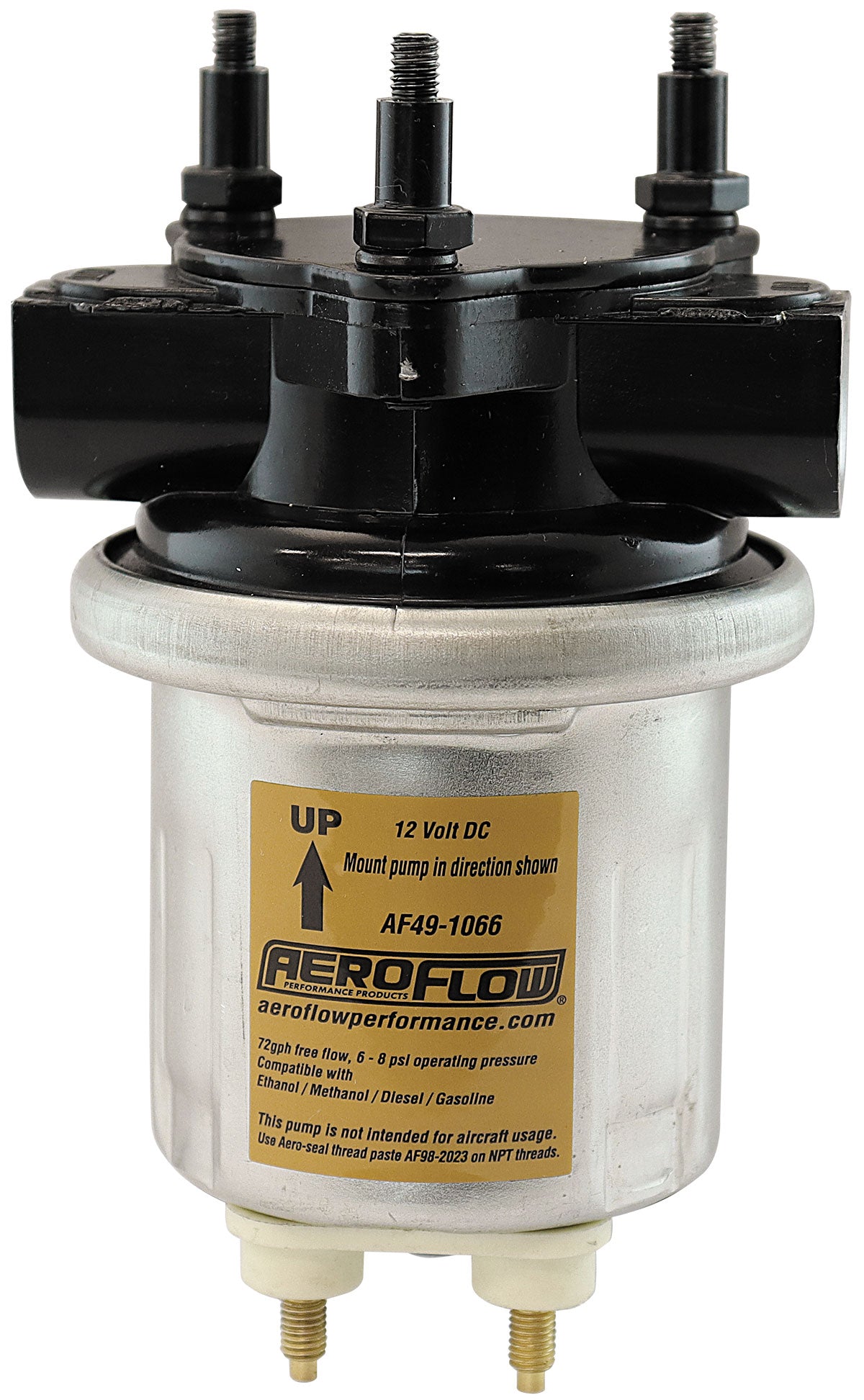 Compact Gold 72 GPH Electric Fuel Pump 6-8 psi  Female 1/4" NPT threads