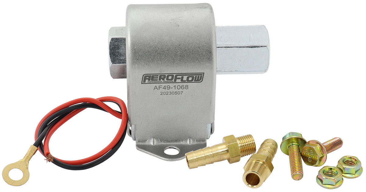 Aeroflow Low Pressure In-Line (Facet) Carburettor Fuel Pump   35 GPH @ 7 Psi, 1/8" NPT Inlet/Outlet, Metal Body