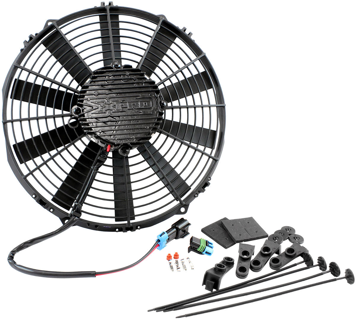 Aeroflow 12" Brushless Electric Fan, Puller Type with Straight Blades  2,100 CFM Rating. Non Reversable