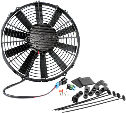 Aeroflow 12" Brushless Electric Fan, Puller Type with Straight Blades  2,100 CFM Rating. Non Reversable