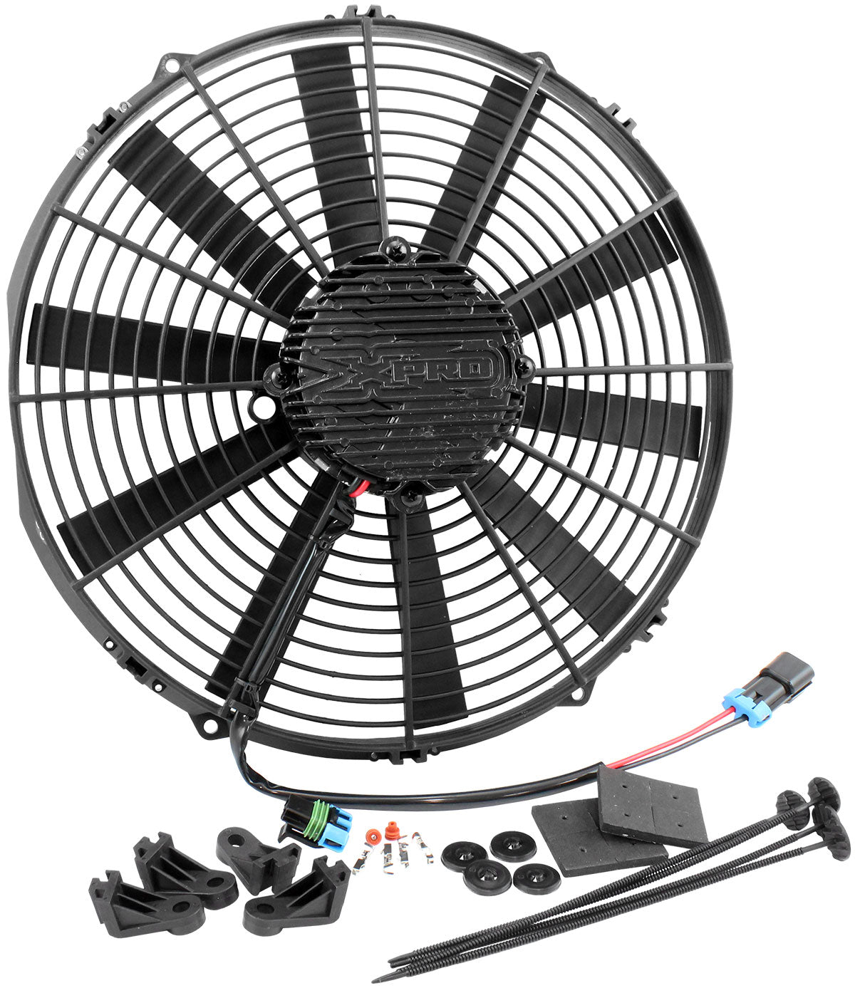 Aeroflow 14" Brushless Electric Fan, Puller Type with Straight Blades  2,900 CFM Rating. Non Reversable