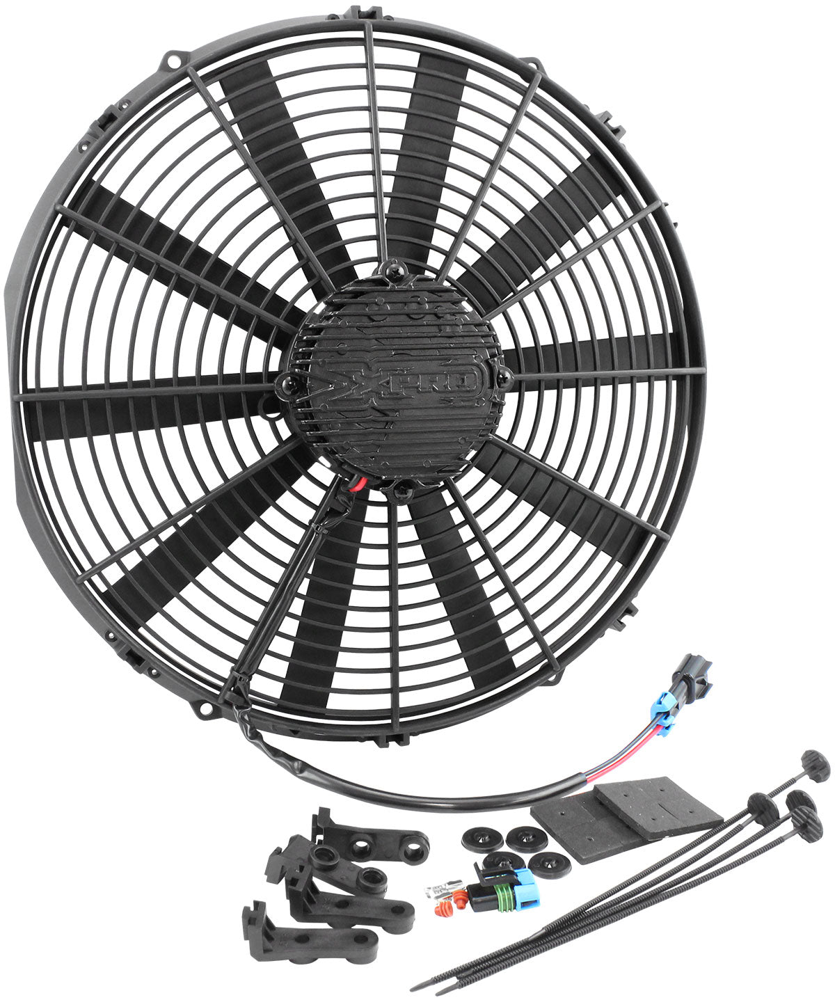 Aeroflow 16" Brushless Electric Fan, Puller Type with Straight Blades  3,400 CFM Rating. Non Reversable