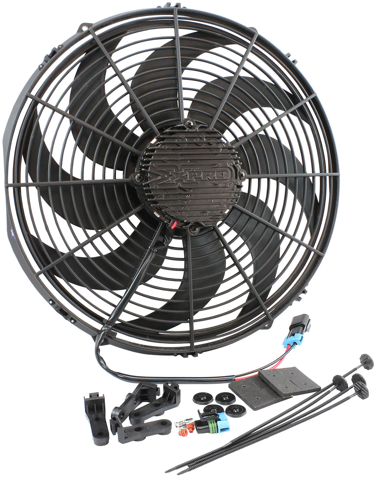 Aeroflow 16" Brushless Electric Fan, Puller Type with Curved Blades  3,300 CFM Rating. Non Reversable