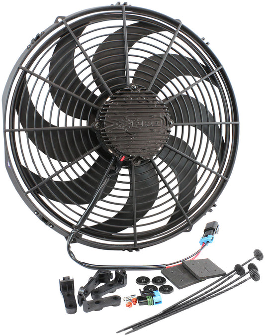 Aeroflow 16" Brushless Electric Fan, Puller Type with Curved Blades  3,300 CFM Rating. Non Reversable