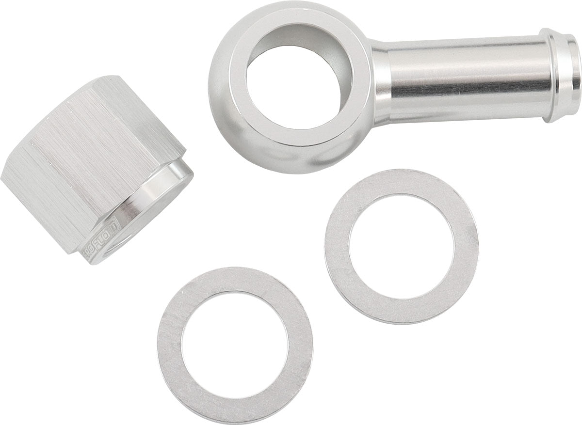 90° Fuel Pump Banjo Kit - Silver  3/8" Barb Banjo Fitting & Cap