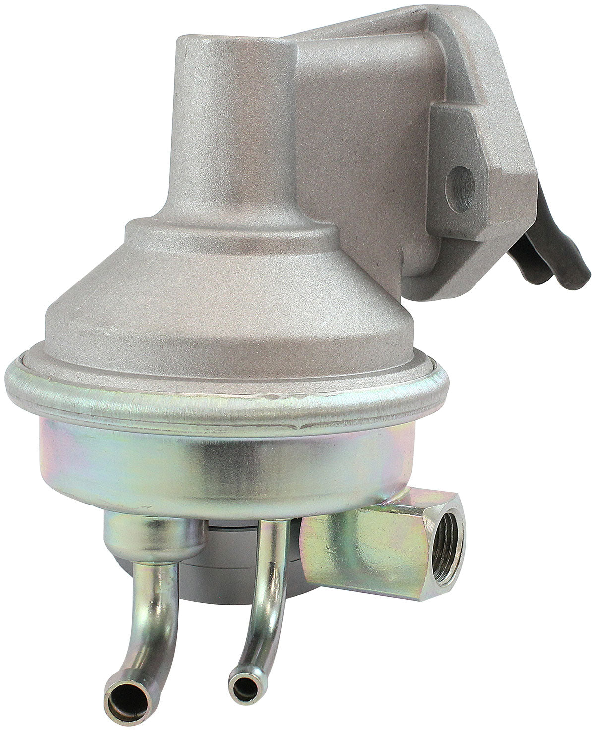 Aeroflow Small Block Chev Mechanical Fuel Pump   Vapor Return, Zinc Plate Silver Finish