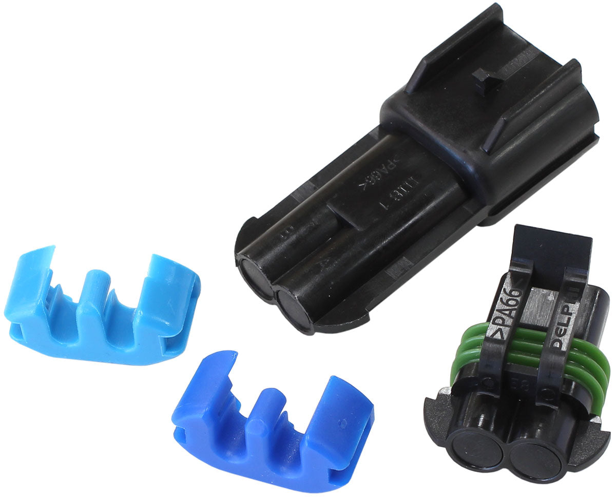 Delphi 2 Pin Fuel PumpFemale and Male Blank Off Connectors  Suit Aeroflow, Delphi, Walbro, Ti 40mm Diameter Fuel Pumps