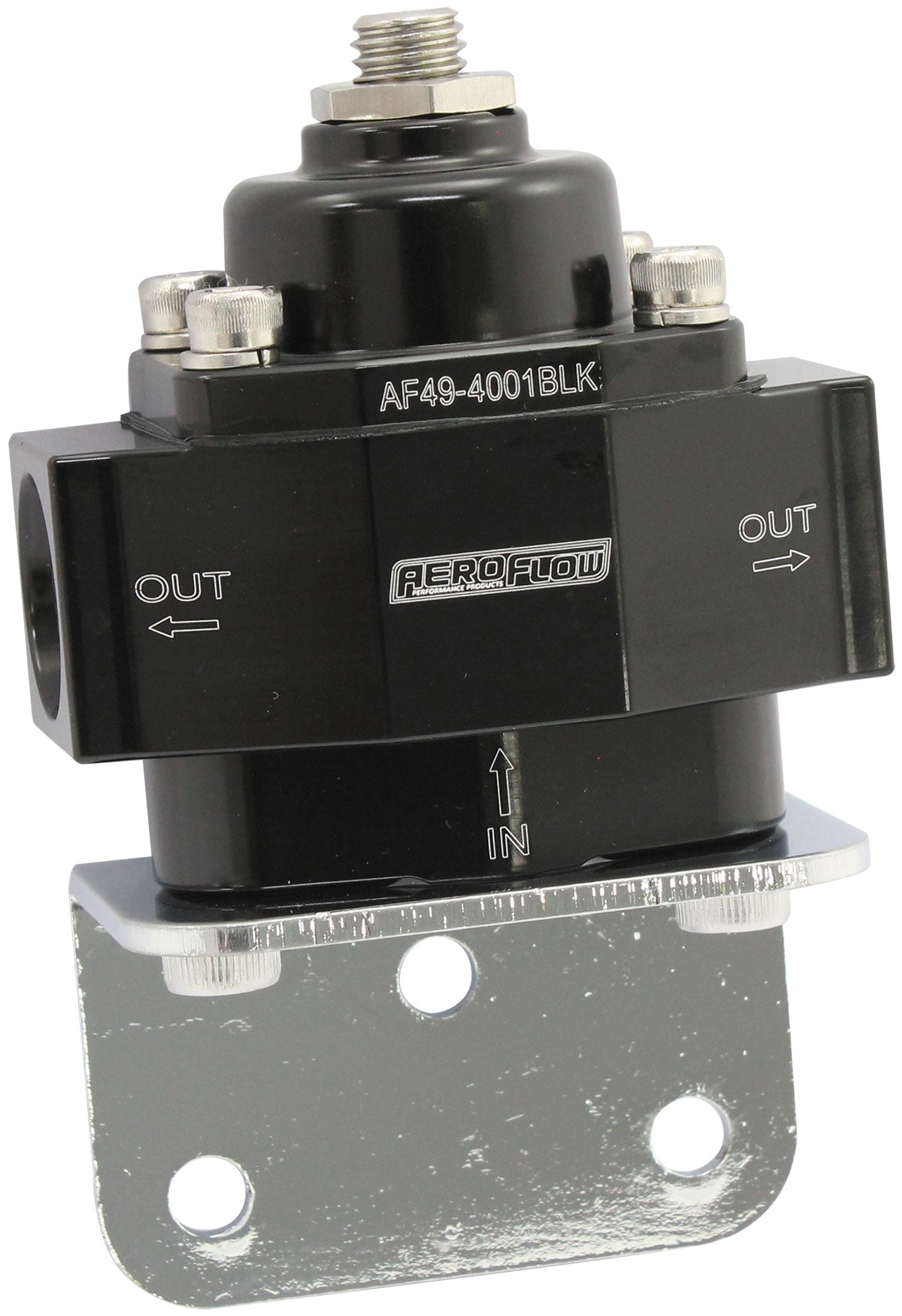 Aeroflow Billet 2-Port Fuel Pressure Regulator with 3/8" NPT Ports   Black Finish. 1-11 psi Adjustable