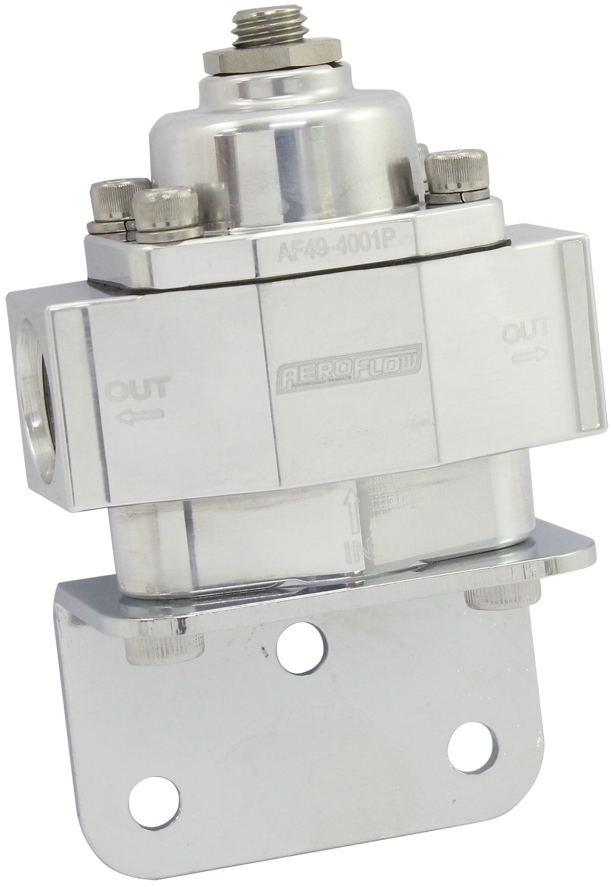 Aeroflow Billet 2-Port Fuel Pressure Regulator with 3/8" NPT Ports    Polished Finish. 1-11 psi Adjustable