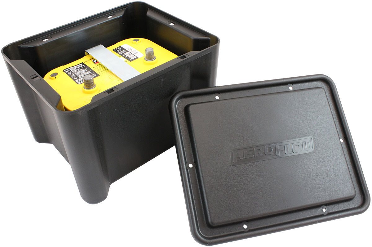 Aeroflow Sealed Battery Box - Black   266mm (10-1/2") x 209mm (8-1/4") x 215mm (8-1/2")