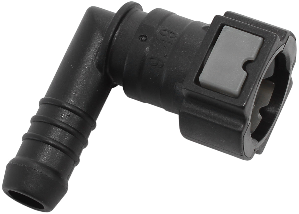 Push-On 3/8" to 3/8" (9.65mm) 90° Barb EFI Fitting