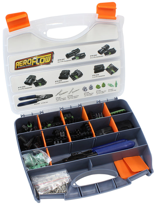 Weatherpack Connector Kit  Kit Includes 1,2,3,4,6 Pin Connectors, Terminals & Crimp Tool