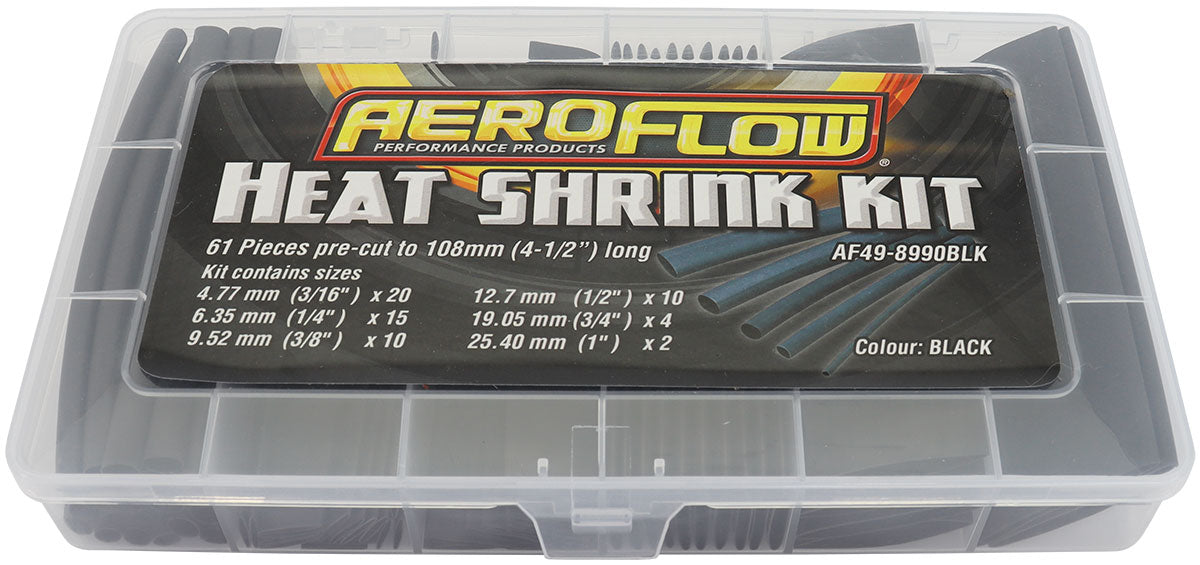 Black Heat Shrink 61 Piece Kit  4-1/4 Inch Long, 2:1 Shrink Ratio