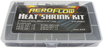 Black Heat Shrink 61 Piece Kit  4-1/4 Inch Long, 2:1 Shrink Ratio
