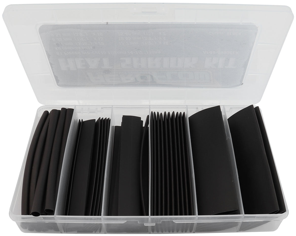 Black Heat Shrink 61 Piece Kit  4-1/4 Inch Long, 2:1 Shrink Ratio