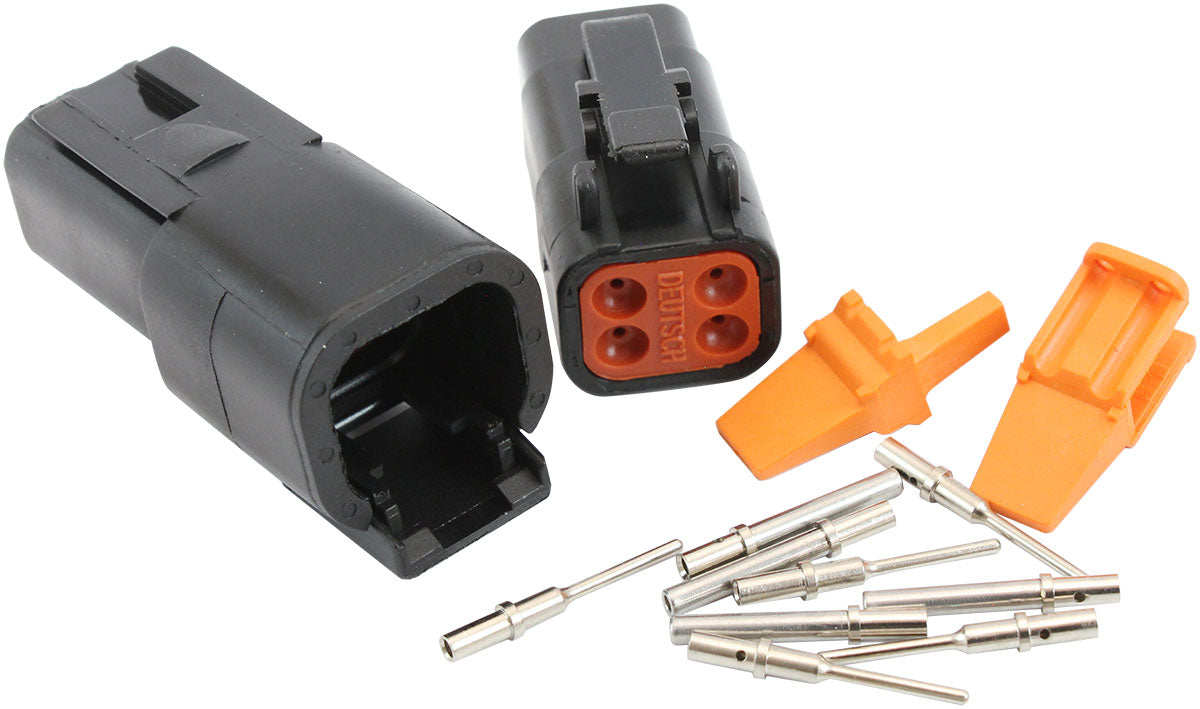 WeatherTight DTM 4 PinConnector   Black Connector, Suit 20AWG Wire