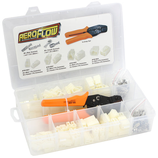 Electrical Wire Connector Kit   Kit Includes 1,2,3,4 Pin Connectors, Terminals & Crimp Tool