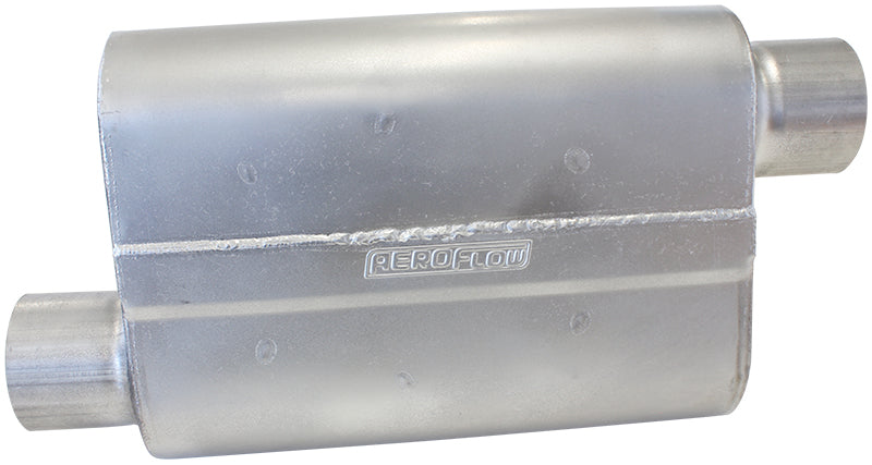 Aeroflow 5000 Series Mufflers - Offset Inlet/Offset Outlet   3" Inlet, 3" Outlet, 16 gauge Aluminised Steel, Chambered Construction