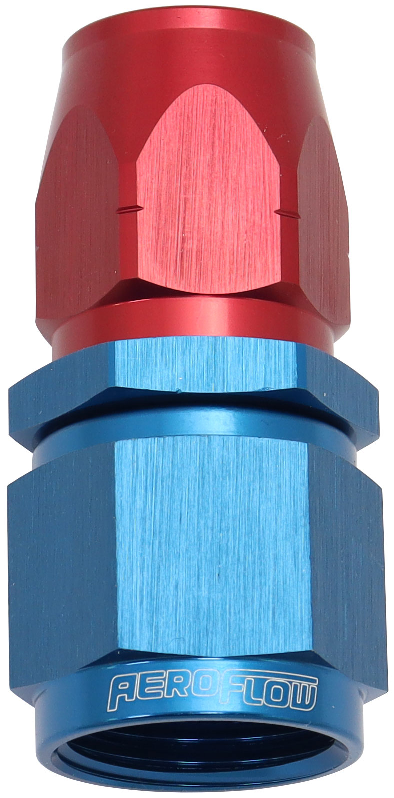550 Series Cutter Style One Piece Straight Stepped Hose End -10AN to -8 Hose   Blue/Red Finish. Suits 100 & 450 Series Hose