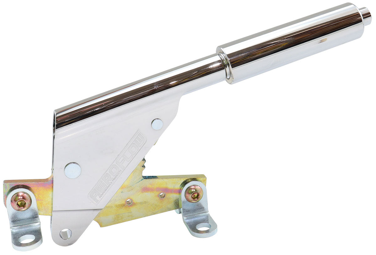 Aeroflow Floor Mount Handbrake - Chrome Finish  Round Grip Handle