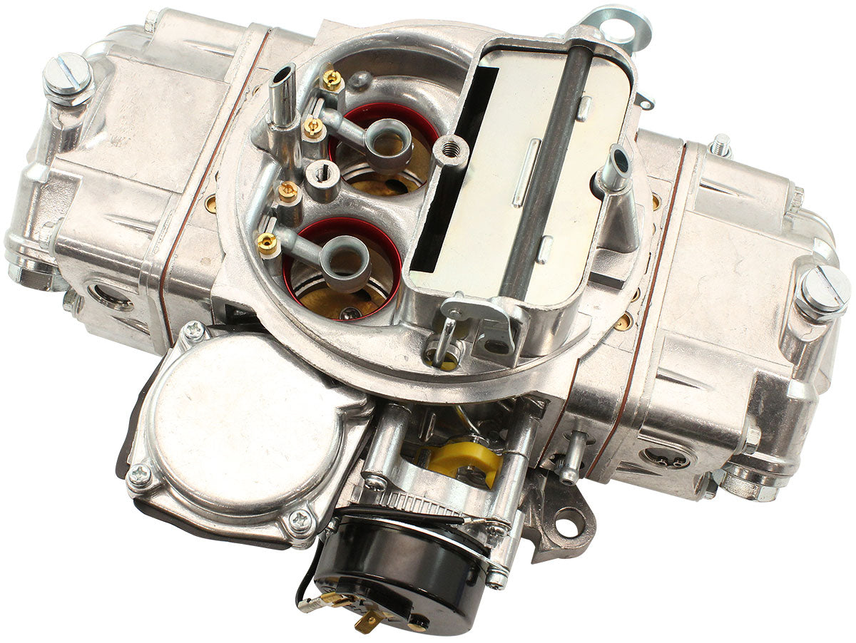 Aeroflow 570cfm 4-Barrel Street Carburettor with Vacuum Secondaries  Square bore 4150 Flange, Electric Choke, Silver Finish